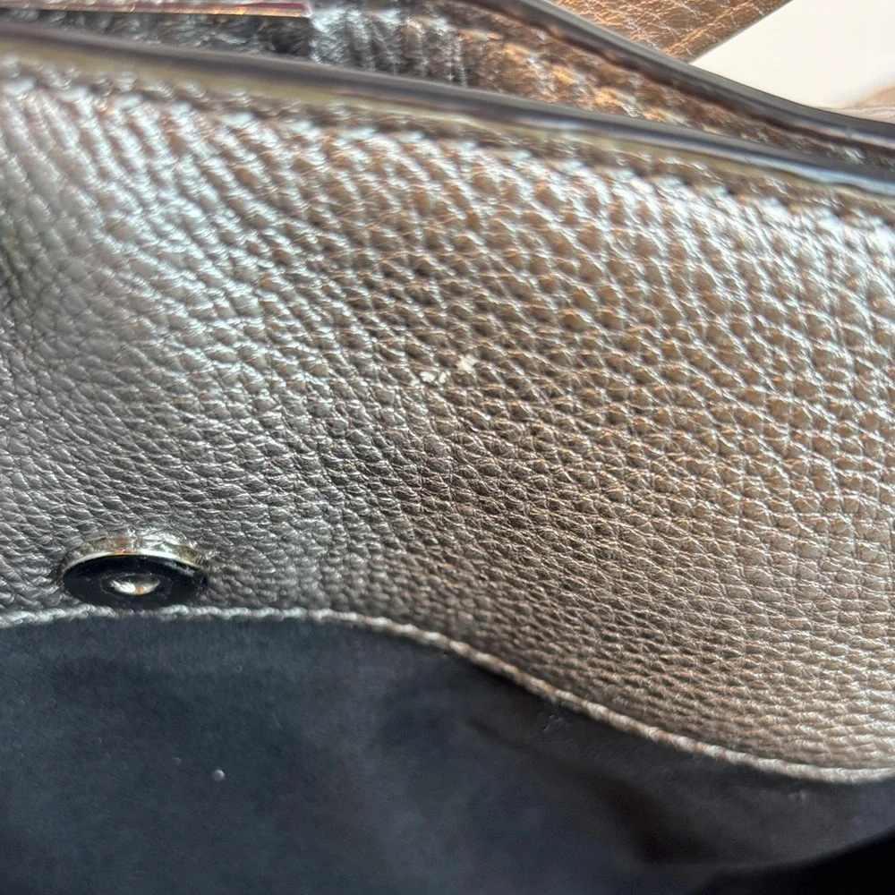 Rebecca‎ Minkoff Megan Large Tote Silver Leather Metallic Like New!!
